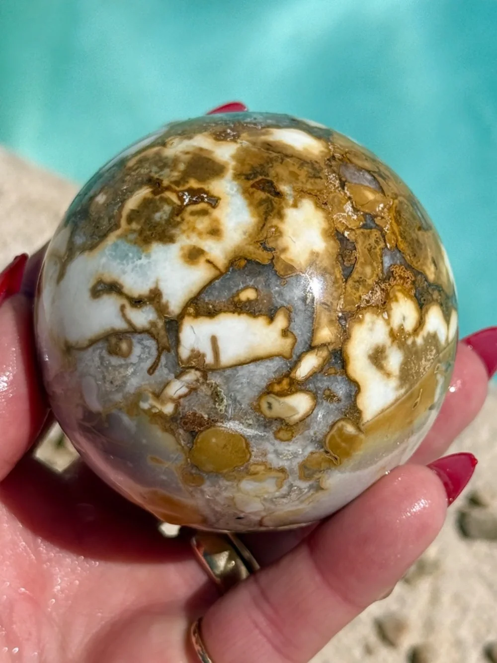 AAA Indonesian King Cobra Jasper Chalcedony Crystal Sphere
